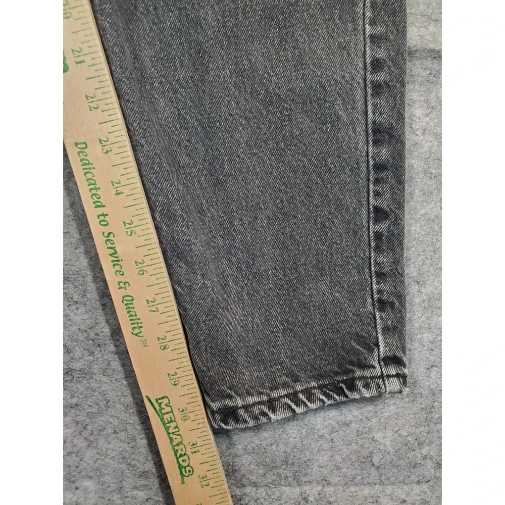 Vintsge Levi's 560 Orange Tab Jeans Mens 31x32 Black USA Loose Taper Distressed